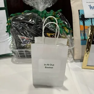 Raffle for the In n Out gift basket