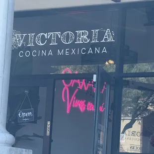 Outside the restaurant