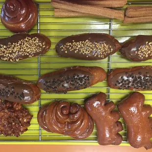 food, donuts, dough desserts