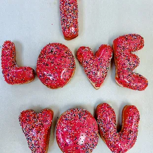 i love you spelled in sprinkles