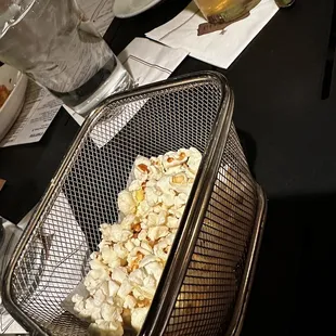 a basket of popcorn