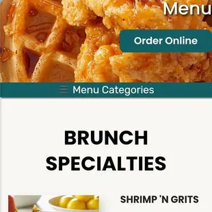 the menu of the restaurant