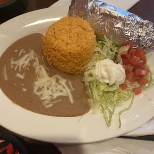 Refried bean with rice