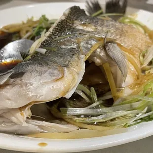 Steamed whole fish