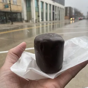 The biggest and best dark chocolate marshmallow I have ever had.