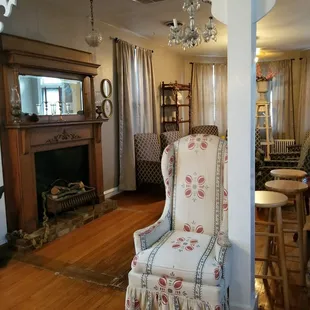 the living room and dining room