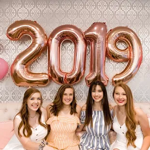 We used the couch to make a cute photo area.