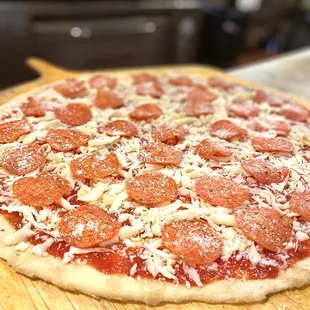 Pepperoni pie ready for the oven!