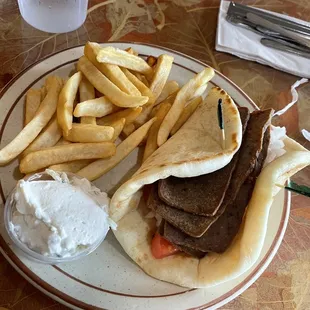 Gyro and fries