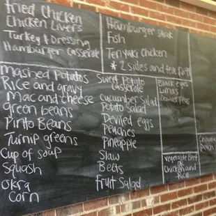 The famous blackboard menu!