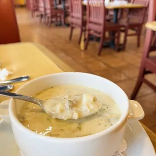 Clam chowder soup