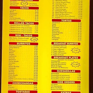 New &amp; improved menu