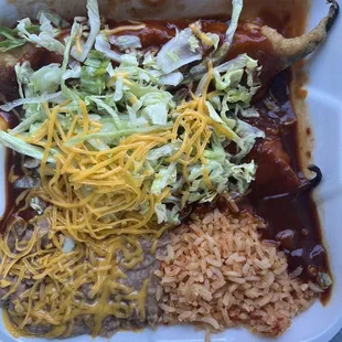 Chile Rellenos, rice and beans!