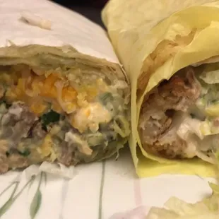 10.11.20 Carne Asada Burrito with Cheese &amp; Sour Cream &amp; Fish Burrito