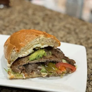 Half of the asada torta