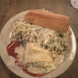 Best of victorias- lasagna rolls and whole wheat linguine with pink sauce