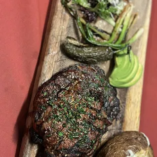 a steak and a potato