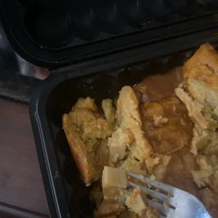 The chicken tamale  The meat from the tamale