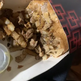 a half eaten sandwich