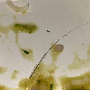 a dirty bowl of soup