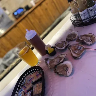 oysters on the half shell