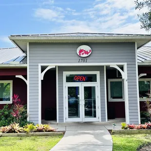 the front of the restaurant