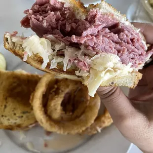 Reuben Sandwich w made to order onion rings