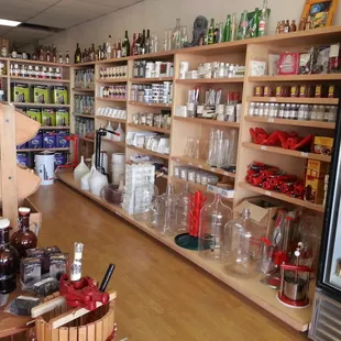 a grocery store with shelves full of bottles