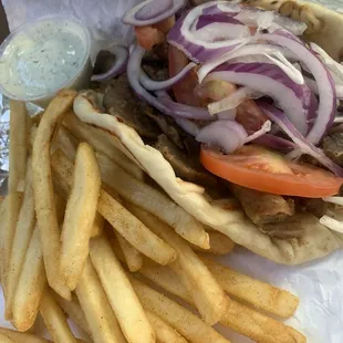 Gyro and fries