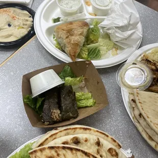 Gyros &amp; Spanakopita Plate 4 Hand Rolled Dolmades