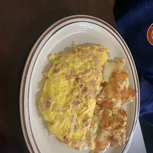 Ham and cheese omlette