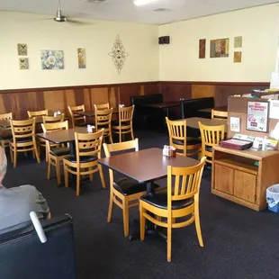 They are remodeling so far we have new carpets and tables and chairs