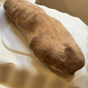 Complimentary bread with pasta.