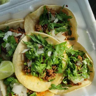Ground beef tacos. Awsome....