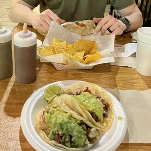 Chicken Taco, Carne Asada Taco, California Burrito