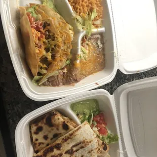 1. Beef Tacos Combo Chicken 2. Chicken Quesadilla
