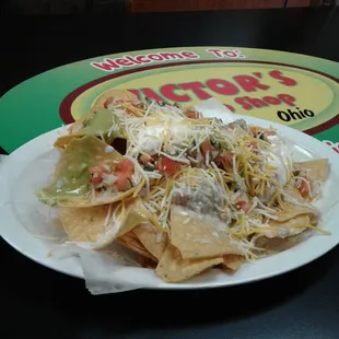 a plate of nachos