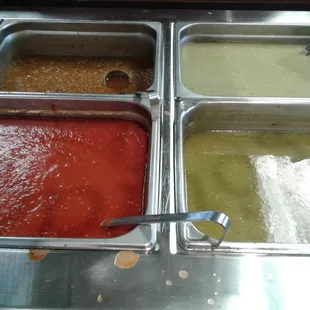a variety of condiments