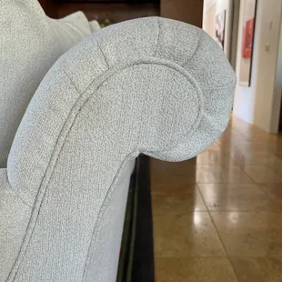 Stains and arms on all sofas are uneven and didn't match.