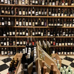 bottles of wine in a wine shop
