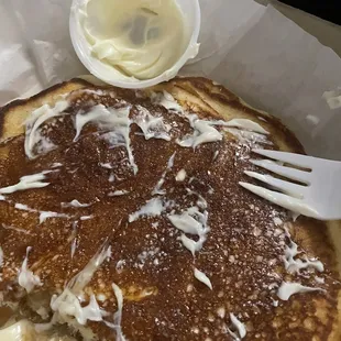 Pancake and mayonnaise. They gave me mayo instead of butter