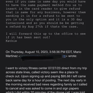 Still no refund it's been a month!