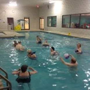 Try Aqua Aerobics or Aqua Volleyball, swim laps or water walk in the indoor pool.  Then relax in the sauna and hot tub!