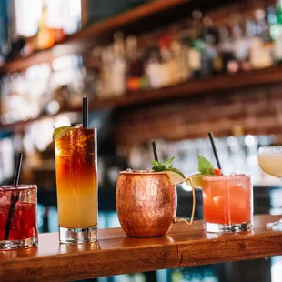 a variety of cocktails