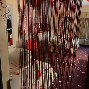 a room decorated for valentine&apos;s day