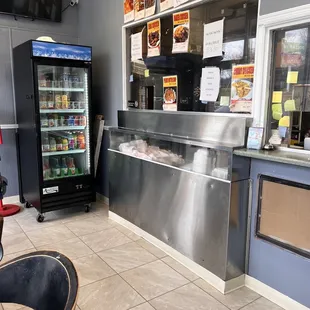 a view of the counter area of a fast food restaurant