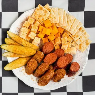VLBBQ Sausage &amp; Cheese Plate