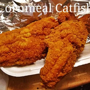 fried chicken on foil