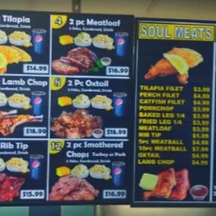 a menu of chicken sides