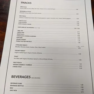 Food menu